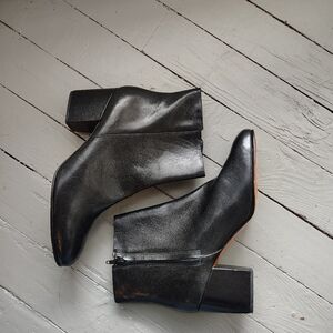 NWOB Rachel Comey Black Leather Fete Block Heel Ankle Boots